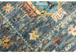 Tappeto Floralia Stilizzato Blu Petrolio Rosso Corallo 79x123 Cm