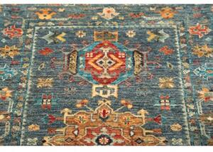 Tappeto Floralia Stilizzato Blu Petrolio Rosso Corallo 79x123 Cm