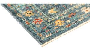 Tappeto Floralia Stilizzato Blu Petrolio Rosso Corallo 79x123 Cm