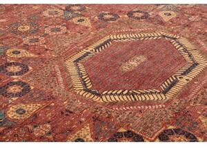 Tappeto Kairo Stilizzato Rosso Mattone Blu Petrolio 245x306 Cm