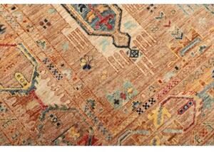 Tappeto Floralia Geometrico Marrone Chiaro Blu 166x245 Cm