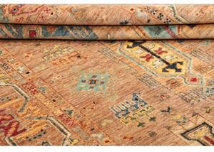 Tappeto Floralia Geometrico Marrone Chiaro Blu 166x245 Cm