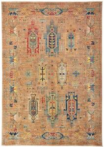 Tappeto Floralia Geometrico Marrone Chiaro Blu 166x245 Cm