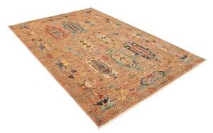 Tappeto Floralia Geometrico Marrone Chiaro Blu 166x245 Cm