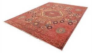 Tappeto Kairo Stilizzato Rosso Mattone Blu Petrolio 245x306 Cm