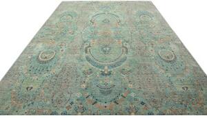 Tappeto Floralia Stilizzato Turchese Grigio 269x366 Cm