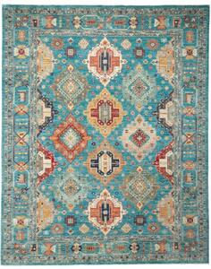 Tappeto Floralia Geometrico Turchese Multicolore 248x312 Cm