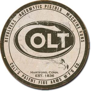 Cartello in metallo Colt - round logo, (30 x 30 cm)