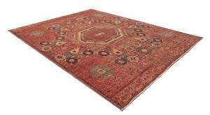 Tappeto Kairo Stilizzato Rosso Mattone Blu Petrolio 245x306 Cm