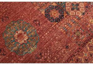 Tappeto Kairo Stilizzato Rosso Mattone Blu Petrolio 245x306 Cm