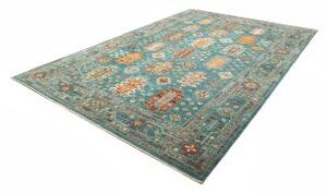 Tappeto Floralia Stilizzato Verde Petrolio Arancione 239x341 Cm