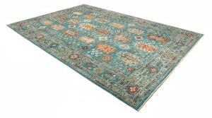 Tappeto Floralia Stilizzato Verde Petrolio Arancione 239x341 Cm