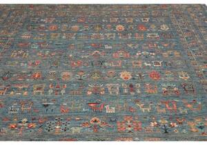 Tappeto Istintia Figurativo Blu Petrolio Rosso Mattone 243x348 Cm