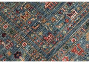 Tappeto Istintia Figurativo Blu Petrolio Rosso Mattone 243x348 Cm