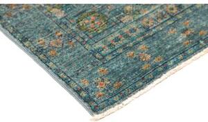 Tappeto Kairo Stilizzato Blu Petrolio Corallo Corsia 80x245 Cm