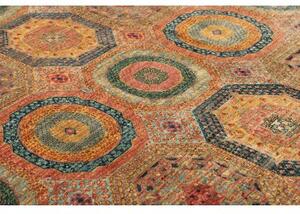 Tappeto Kairo Stilizzato Rosso Mattone Blu Petrolio 201x299 Cm