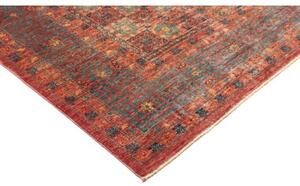 Tappeto Kairo Stilizzato Rosso Mattone Blu Petrolio 249x294 Cm