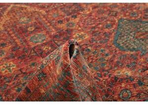 Tappeto Kairo Stilizzato Rosso Mattone Blu Petrolio 249x294 Cm