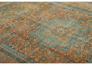 Tappeto Kairo Stilizzato Blu Petrolio Ocra 205x297 Cm