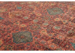 Tappeto Kairo Stilizzato Rosso Mattone Blu Petrolio 249x294 Cm