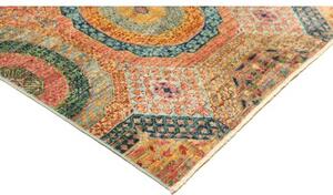 Tappeto Kairo Stilizzato Rosso Mattone Blu Petrolio 201x299 Cm