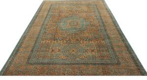 Tappeto Kairo Stilizzato Blu Petrolio Ocra 205x297 Cm