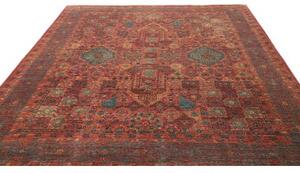 Tappeto Kairo Stilizzato Rosso Mattone Blu Petrolio 249x294 Cm