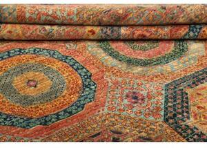 Tappeto Kairo Stilizzato Rosso Mattone Blu Petrolio 201x299 Cm