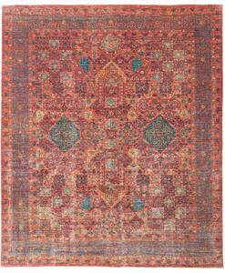 Tappeto Kairo Stilizzato Rosso Mattone Blu Petrolio 249x294 Cm