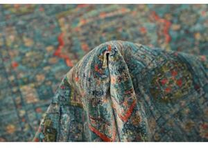 Tappeto Kairo Stilizzato Blu Petrolio Corallo Corsia 80x245 Cm