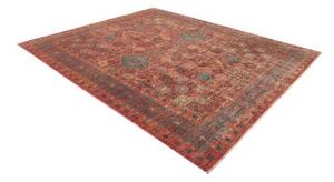 Tappeto Kairo Stilizzato Rosso Mattone Blu Petrolio 249x294 Cm