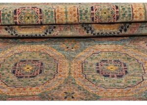 Tappeto Kairo Geometrico Azzurro Rosa Antico Corsia 79x294 Cm