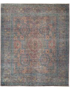 Tappeto Kairo Stilizzato Marrone Rossiccio Verde Petrolio 254x301 Cm