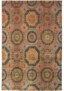Tappeto Kairo Stilizzato Rosso Mattone Blu Petrolio 201x299 Cm