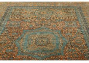 Tappeto Kairo Stilizzato Blu Petrolio Ocra 205x297 Cm
