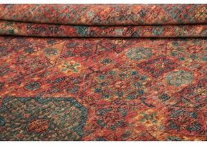 Tappeto Kairo Stilizzato Rosso Mattone Blu Petrolio 249x294 Cm