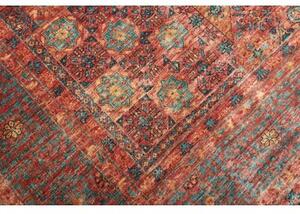 Tappeto Kairo Stilizzato Rosso Mattone Blu Petrolio 249x294 Cm