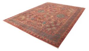 Tappeto Kairo Stilizzato Rosso Mattone Blu Petrolio 249x294 Cm