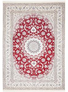 Tappeto Nain 9la Medaglione Floreale Rosso Avorio 248x357 Cm