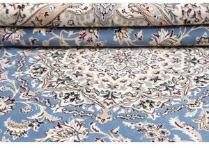 Tappeto Nain 9la Medaglione Floreale Celeste Avorio 203x257 Cm