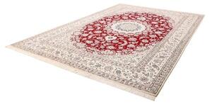 Tappeto Nain 9la Medaglione Floreale Rosso Avorio 250x352 Cm