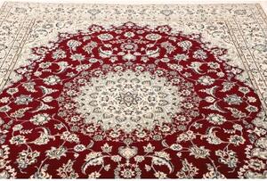 Tappeto Nain 9la Medaglione Floreale Avorio Rosso 207x262 Cm