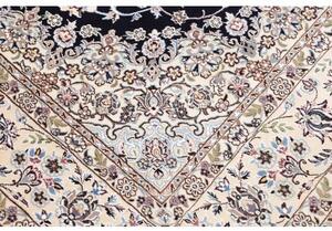 Tappeto Nain 9la Medaglione Floreale Blu Scuro Avorio 200x312 Cm