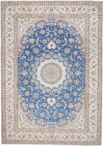 Tappeto Nain 9la Medaglione Floreale Blu Avorio 253x359 Cm