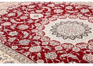 Tappeto Nain 9la Medaglione Floreale Rosso Avorio 250x352 Cm