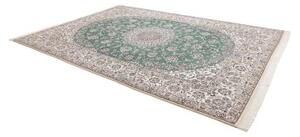 Tappeto Nain 9la Medaglione Floreale Verde Avorio 252x350 Cm