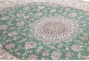 Tappeto Nain 9la Medaglione Floreale Verde Avorio 252x350 Cm