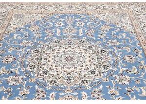 Tappeto Nain 9la Medaglione Floreale Celeste Avorio 203x257 Cm