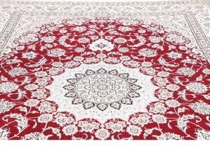 Tappeto Nain 9la Medaglione Floreale Rosso Avorio 248x357 Cm