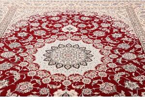 Tappeto Nain 9la Medaglione Floreale Rosso Avorio 250x352 Cm